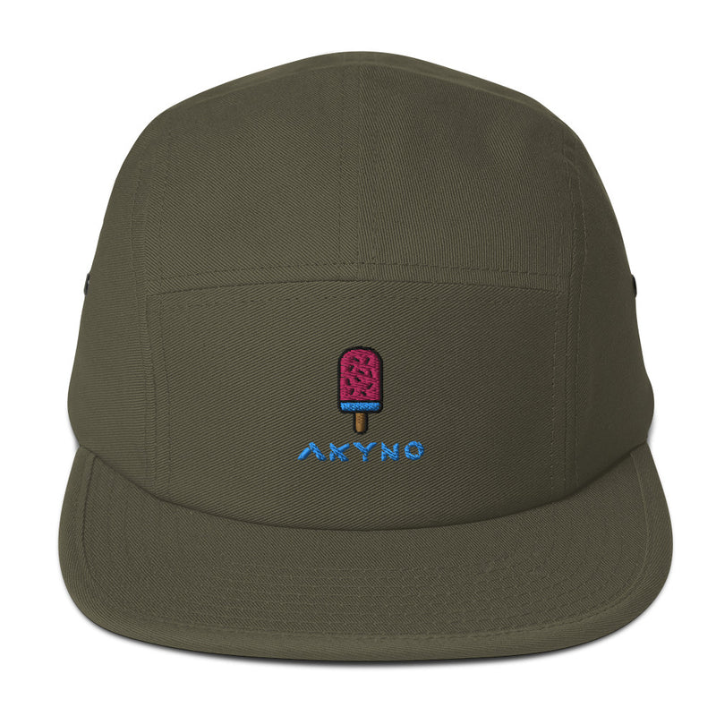 Dark Olive Green Akyno Five Panel Cap Ice