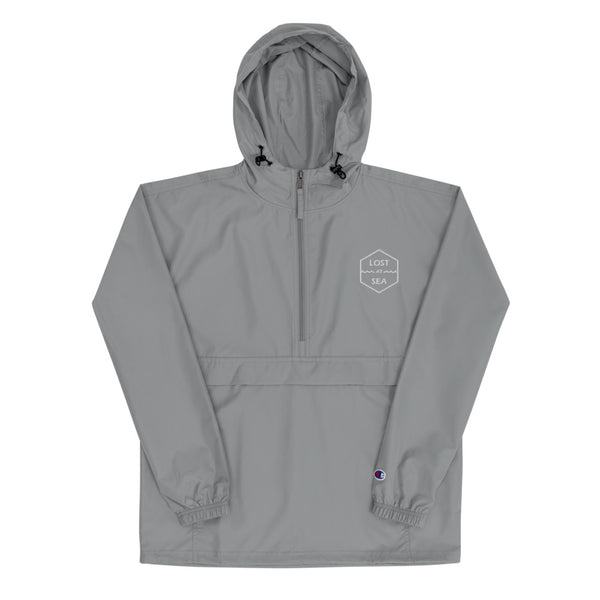 Light Slate Gray Akyno Embroidered Champion Collaboration Akyno Packable Jacket Lost At Sea