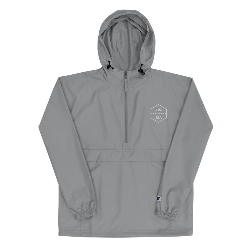 Light Slate Gray Akyno Embroidered Champion Collaboration Akyno Packable Jacket Lost At Sea